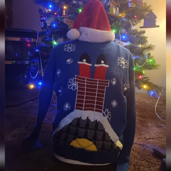 Led christmas sweater santa in chimney - Picture 1 of 2